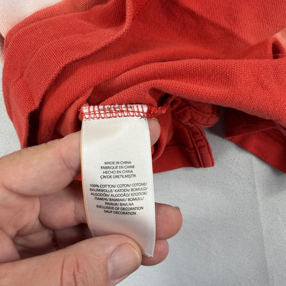 Polo Ralph‎ Lauren Polo Shirt Red White Blue Ombre Dip Dye Mens Large
